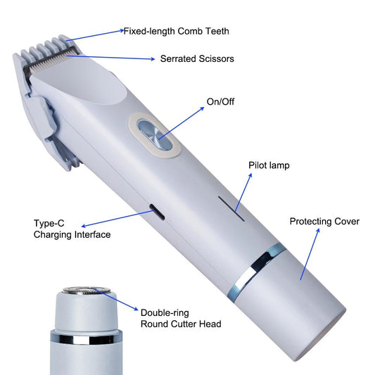 ماكينة حلاقة كهربائية محمولة برأسين - حلاقة فائقة النعومة